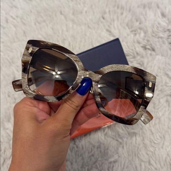 FENDI Roma Brown Havana Python FF0435L Gradient Cat Eye Sunglasses main image 8